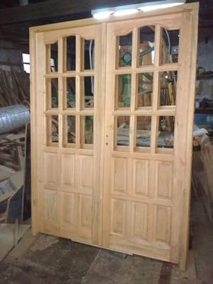 Puertas doble de madera de alamo 165x203