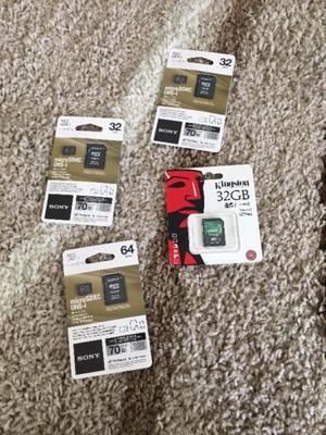 Tarjetas de Memoria Micro SD de 32 Gb y 64 Gb