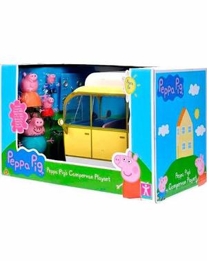 Peppa Pig Campervan Incluye Peppa Papa Y Mama + Accesorios