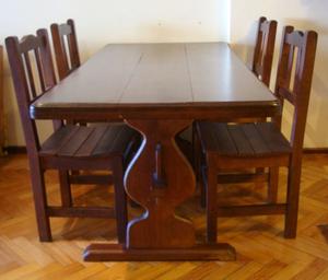 mesa y sillas de algarrobo