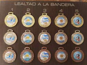 10 Medallas 35mm Con Cinta Argentina Lealtad A La Bandera