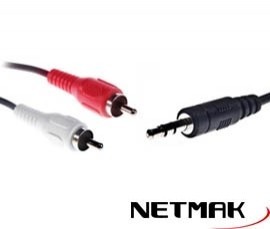 Cable Adaptador Mini Plug 3.5 A 2 Rca X 3 Metros