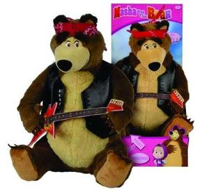 Masha Y El Oso Peluche Oso Rockero Musical 30 Cms Original