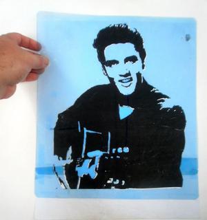 Stencil De Elvis 25cm X 31cm Placa De Acetato