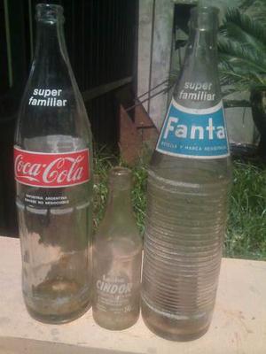 Botellas Antiguas Coca -fanta X 1lts Super -cindor X 190 Cc