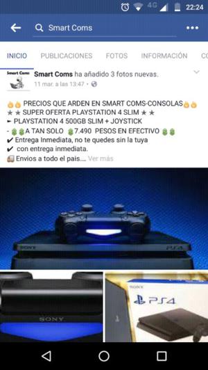 Ps4 slim 500gb nuevas con 6 meses de garantía al mejor