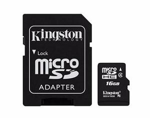 Tarjeta Microsdhc 16gb Clase 4 C/adap Kingston X 5 Unidades