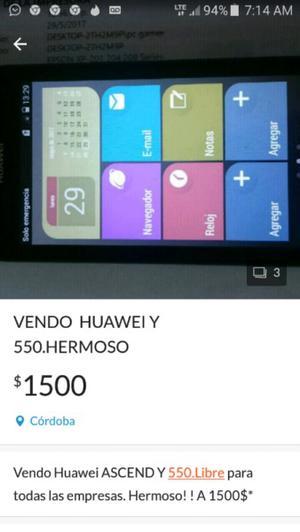 VENDO HUAWEI Y 550ASCEND LIBRE