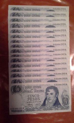 billetes de cinco pesos