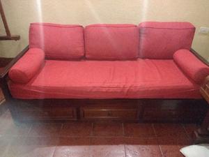 Cama divan antiguo + colchón + funda y almohadones