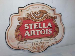 Cartel decorativo estilo vintage logo cerveza Stella Artois