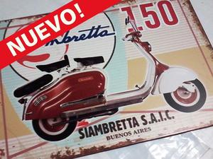 Cartel replica decorativo Siambretta estilo vintage