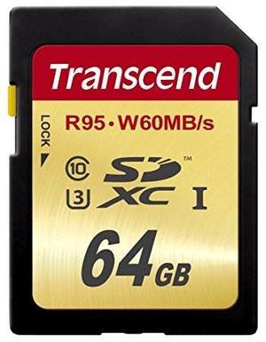Transcend Sdxc Uhs-i U3 64gb High Speed Flash 95mb/s