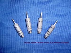 Ficha adaptador plug 3,5 mono/stereo.