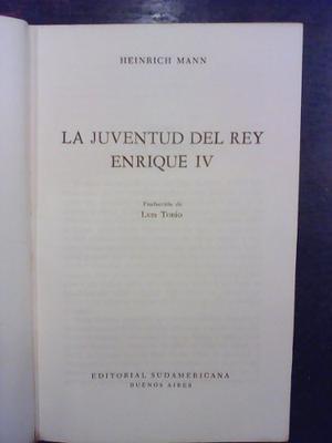 La Juventud Del Rey Enrique Iv Heinrich Mann
