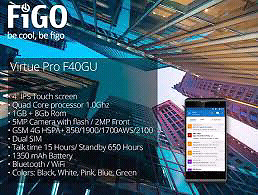 Smartphone Celular Figo 4G HSPA+ QuadCore 8Gb 1GB MICROSD