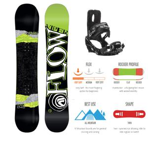 Tabla de Snowboard FLOW+ fijaciones+botas+bolso portasnow de