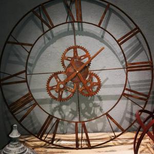 Reloj de hierro con engranajes grandes 90 cm