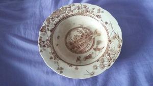 Plato porcelana inglesa siglo XIX Brownfield & Sons