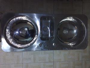 VENDO bacha triple de acero inoxidable Johnson primera