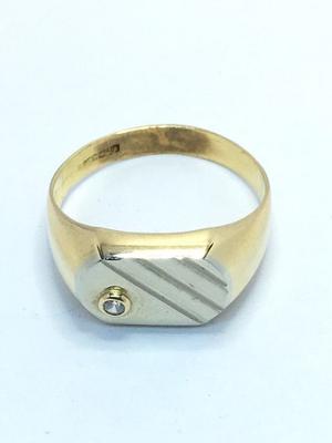 Anillo De Oro Para Hombre Con Brillante