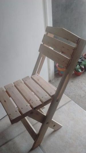 Silla plegable de madera