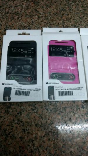 Cover Flip para Moto G2 rosa y negro