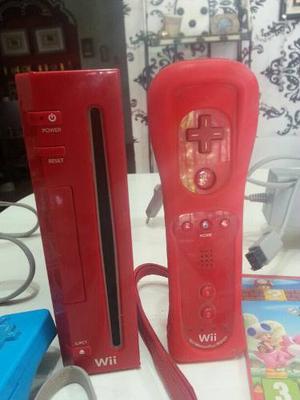 Vendo Wii Edicion Limitada Color Rojo, Con 2 Controles