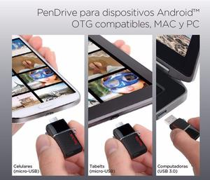 Pendrive 64gb 480mb/ps Usb 3.0 Android Otg Usb + Micro Usb