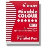 Cartucho Mixable P/ Parallel Pen Pilot Rojo Por 6 Unidades