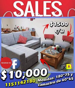 Sofá, sillón, de dos módulos en tela!!! OFERTA!!