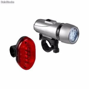 Kit Luces Bicicleta Delantera Trasera 5 Led Zna Obelisco