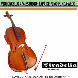 Violoncello Chelo 4/4 Stradella Funda Y Arco - Mdr Express