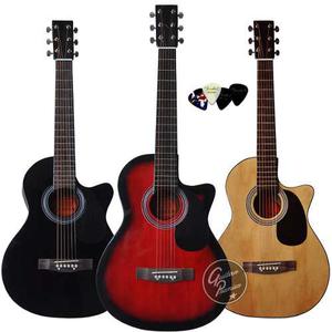 Guitarra Electroacustica Folk Eq 4 Bandas Afinador Funda Pua