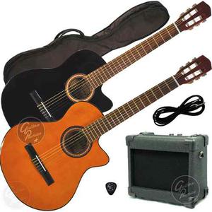 Guitarra Electrocriolla Corte + Ampli + Funda + Pua + Cable