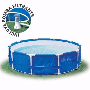 Pileta Intex Estructural Redonda 366 X 76cm C/ Bomba Filtro