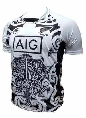 All Black Camiseta Maori Rugby