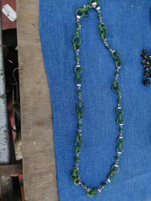 Collar De Jade Real Y Plata Antiguo