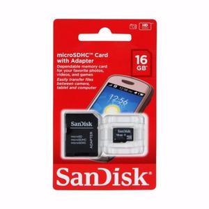 Memoria Micro Sd 16gb Clase 4 Sandisk Adaptador Sd