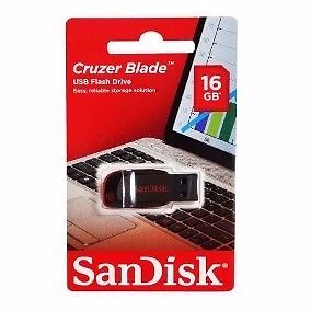 Pen Drive 16 Gb Sandisk Cruzer Blade Usb 2.0 Blíster