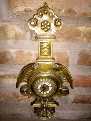 Reloj de Bronce Antiguo Alemán de Pared