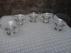 5 cinco copas de vidrio para sidra