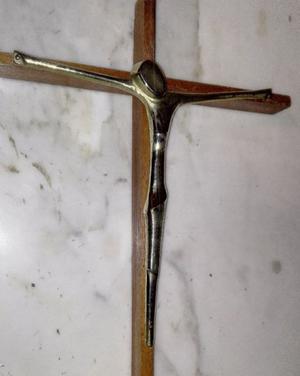 Cristo Antiguo Madera Y Bronce 38cm X 23.5cm