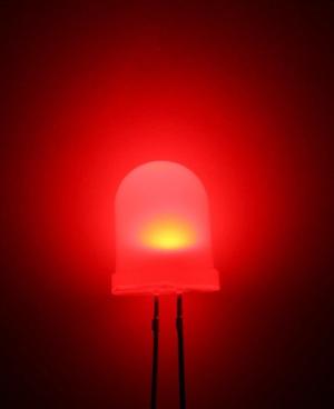 Led 10mm Rojo, Lente Difuso (lote De 10 Unid)