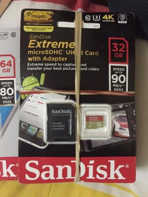 Sandisk Extreme Microsdhc 32gb 4k Gopro Nueva 90mb/s 600x