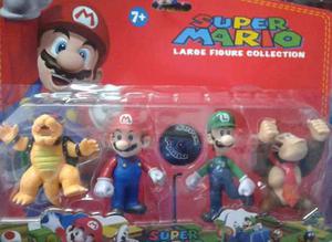 Set 4 Muñecos Super Mario Bros 12 Cm. - 2 Motivos
