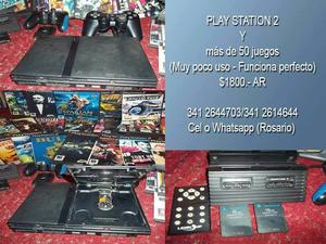 ¡Vendo Playstation 2 con mas de 50 juegos!