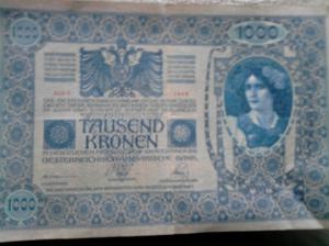 billete antiguo de  kronen  de austria