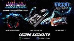 Super Combo Mixer Usb+auricular + Micrófono + Cable Y