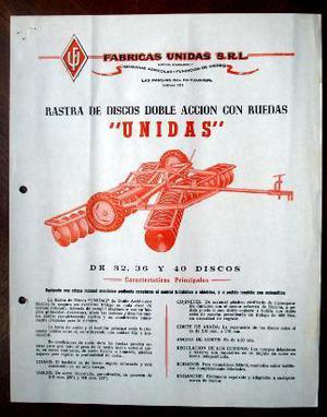 rotania & cia folleto original fabricas unidas rastra disco